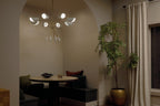 KICHLER 52560CPZWH Arcus 45.5 Inch 8 Light Chandelier In Champagne Bronze With White