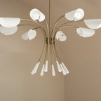 KICHLER 52560CPZWH Arcus 45.5 Inch 8 Light Chandelier In Champagne Bronze With White