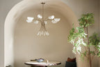 KICHLER 52560CPZWH Arcus 45.5 Inch 8 Light Chandelier In Champagne Bronze With White