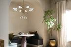KICHLER 52560CPZWH Arcus 45.5 Inch 8 Light Chandelier In Champagne Bronze With White