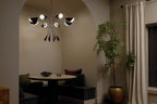 KICHLER 52560SN Arcus 45.4 Inch 8 Light Chandelier In Satin Nickel With Black