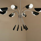 KICHLER 52560SN Arcus 45.4 Inch 8 Light Chandelier In Satin Nickel With Black
