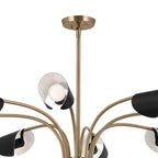 KICHLER 52561CPZBK Arcus 46.25 Inch 12 Light Chandelier In Champagne Bronze With Black