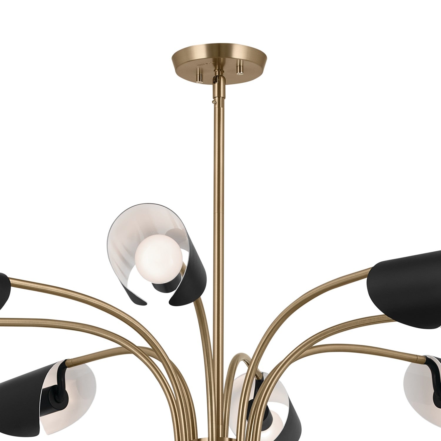 KICHLER 52561CPZBK Arcus 46.25 Inch 12 Light Chandelier In Champagne Bronze With Black
