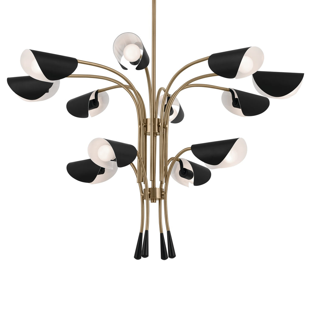 KICHLER 52561CPZBK Arcus 46.25 Inch 12 Light Chandelier In Champagne Bronze With Black