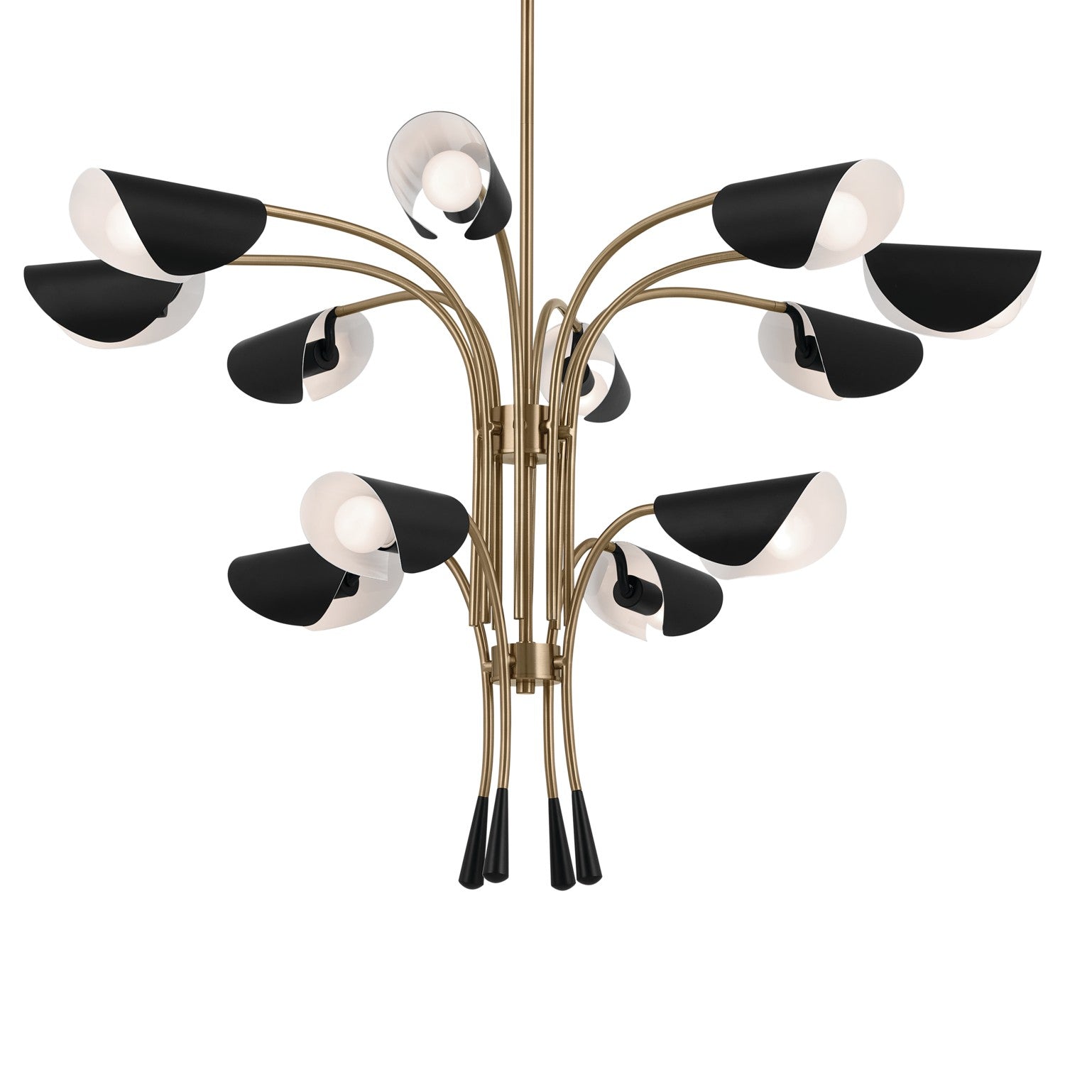 KICHLER 52561CPZBK Arcus 46.25 Inch 12 Light Chandelier In Champagne Bronze With Black
