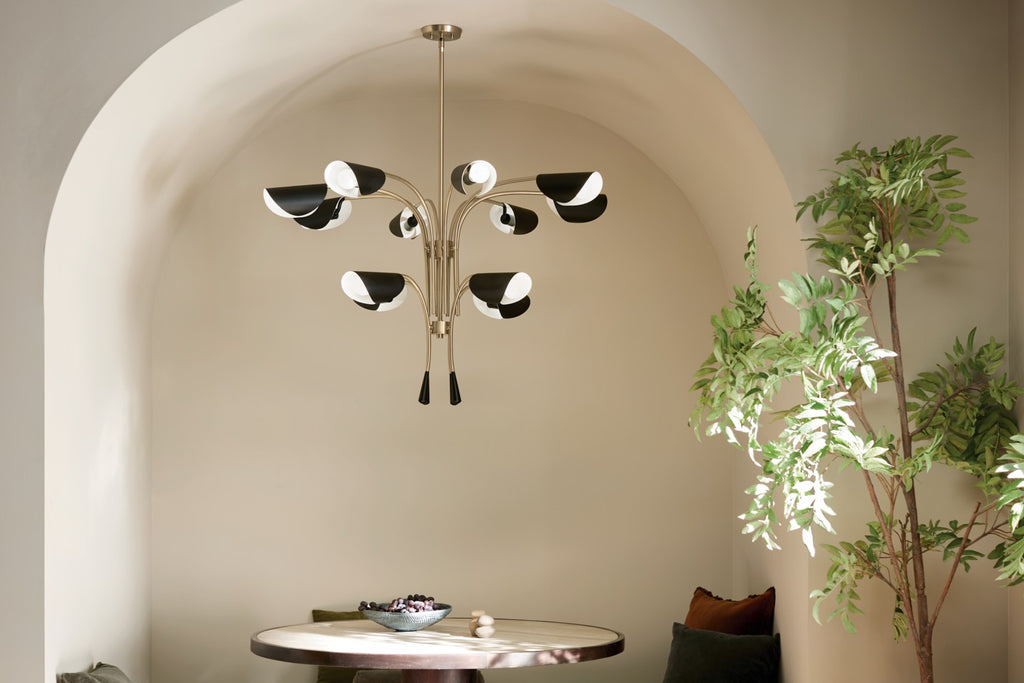 KICHLER 52561CPZBK Arcus 46.25 Inch 12 Light Chandelier In Champagne Bronze With Black