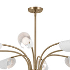 KICHLER 52561CPZWH Arcus 46.25 Inch 12 Light Chandelier In Champagne Bronze With White