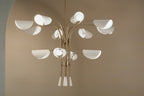 KICHLER 52561CPZWH Arcus 46.25 Inch 12 Light Chandelier In Champagne Bronze With White