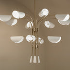 KICHLER 52561CPZWH Arcus 46.25 Inch 12 Light Chandelier In Champagne Bronze With White