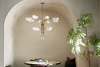 KICHLER 52561CPZWH Arcus 46.25 Inch 12 Light Chandelier In Champagne Bronze With White
