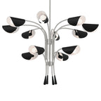 KICHLER 52561SN Arcus 46.25 Inch 12 Light Chandelier In Satin Nickel With Black