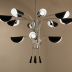 KICHLER 52561SN Arcus 46.25 Inch 12 Light Chandelier In Satin Nickel With Black