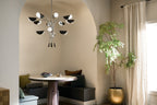 KICHLER 52561SN Arcus 46.25 Inch 12 Light Chandelier In Satin Nickel With Black