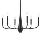 KICHLER 52525BK Deela 28 Inch 6 Light Chandelier In Black
