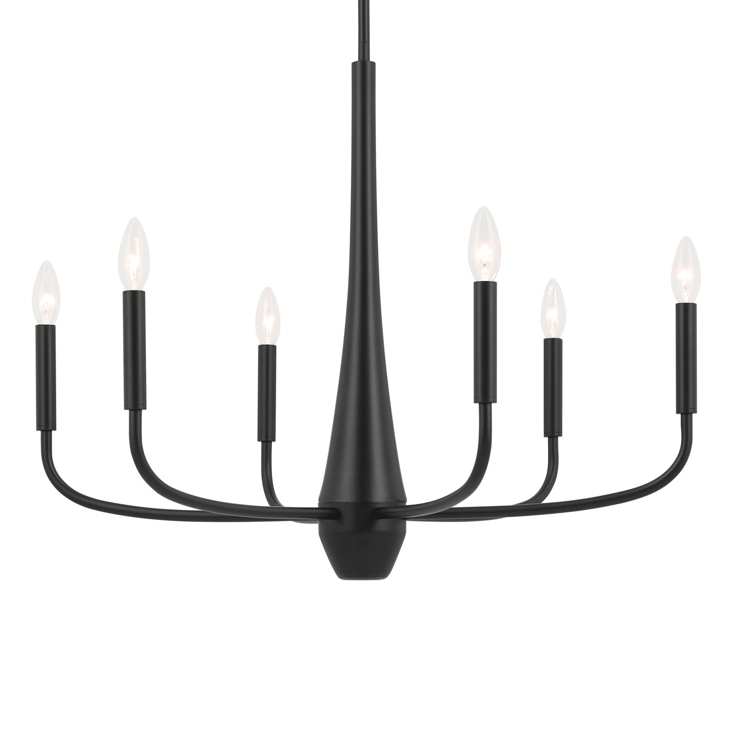 KICHLER 52525BK Deela 28 Inch 6 Light Chandelier In Black
