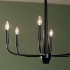 KICHLER 52525BK Deela 28 Inch 6 Light Chandelier In Black