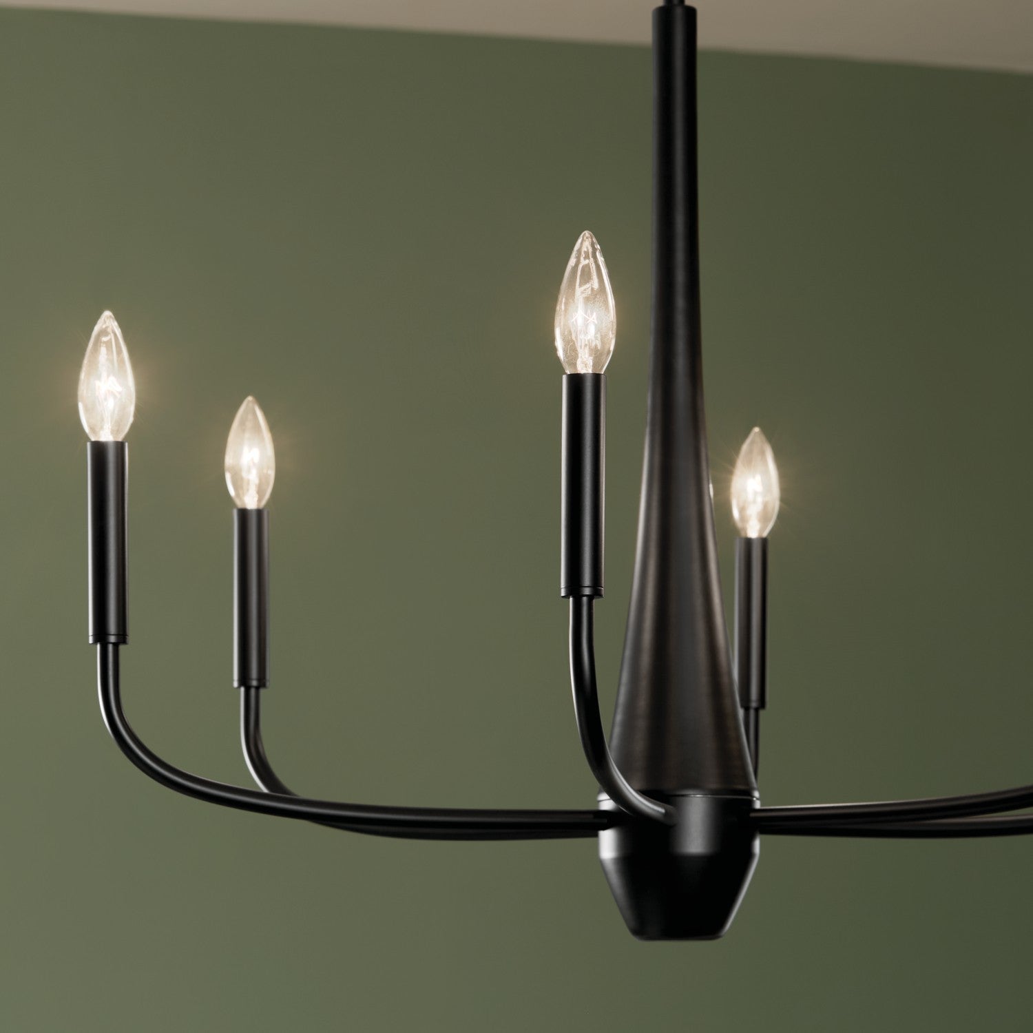 KICHLER 52525BK Deela 28 Inch 6 Light Chandelier In Black
