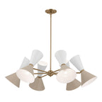 KICHLER 52566CPZGRG Phix 38.75 Inch 12 Light Chandelier In Champagne Bronze With Greige And White