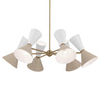 KICHLER 52566CPZGRG Phix 38.75 Inch 12 Light Chandelier In Champagne Bronze With Greige And White