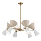 KICHLER 52566CPZGRG Phix 38.75 Inch 12 Light Chandelier In Champagne Bronze With Greige And White