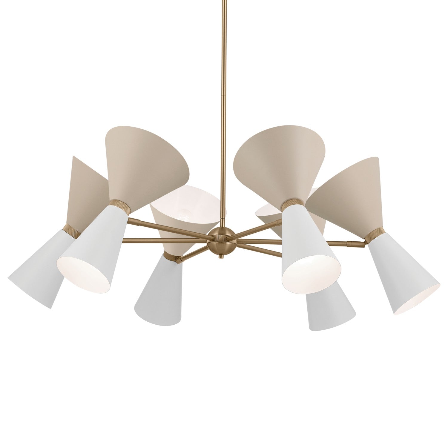KICHLER 52566CPZGRG Phix 38.75 Inch 12 Light Chandelier In Champagne Bronze With Greige And White