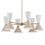 KICHLER 52566CPZGRG Phix 38.75 Inch 12 Light Chandelier In Champagne Bronze With Greige And White