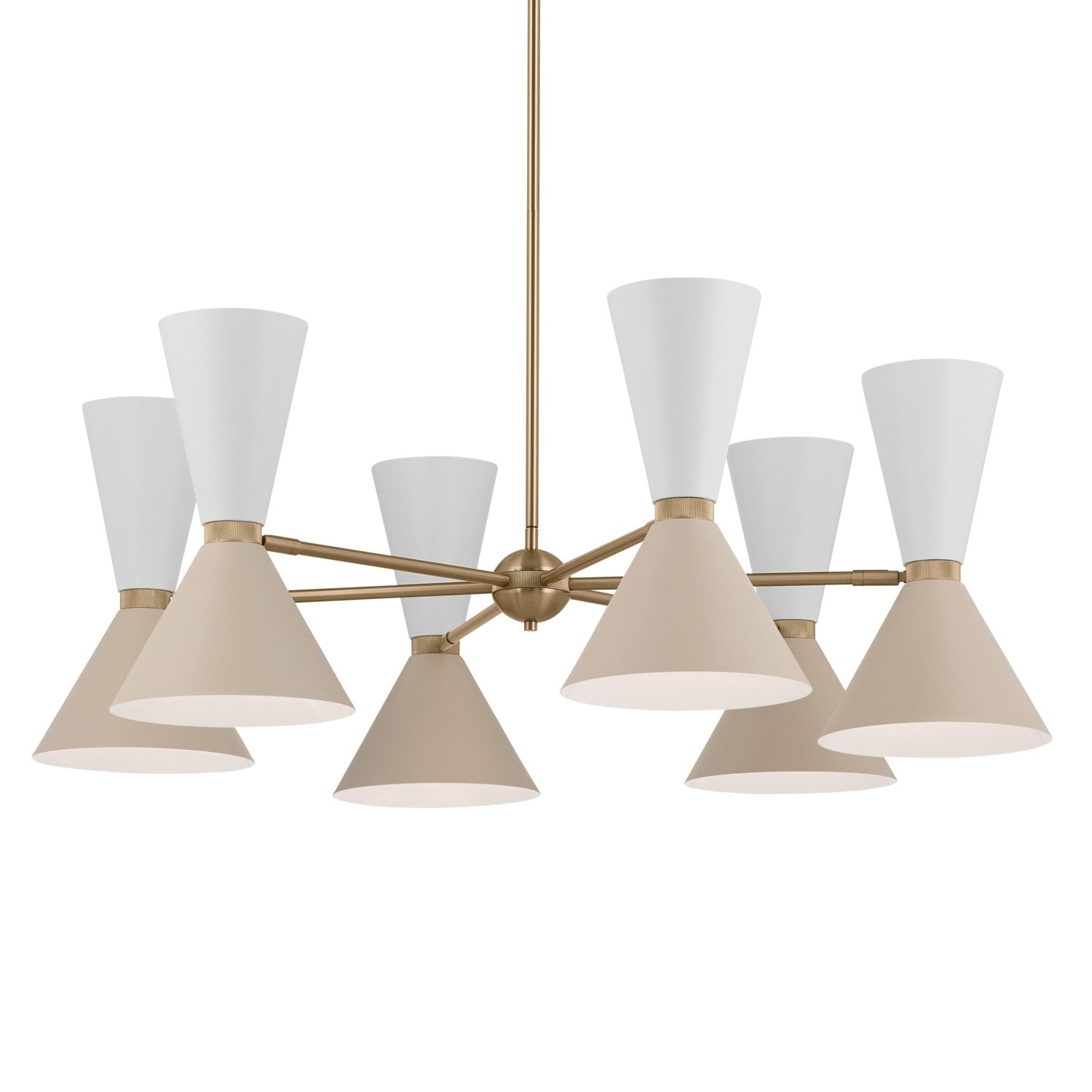 KICHLER 52566CPZGRG Phix 38.75 Inch 12 Light Chandelier In Champagne Bronze With Greige And White