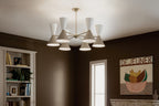 KICHLER 52566CPZGRG Phix 38.75 Inch 12 Light Chandelier In Champagne Bronze With Greige And White