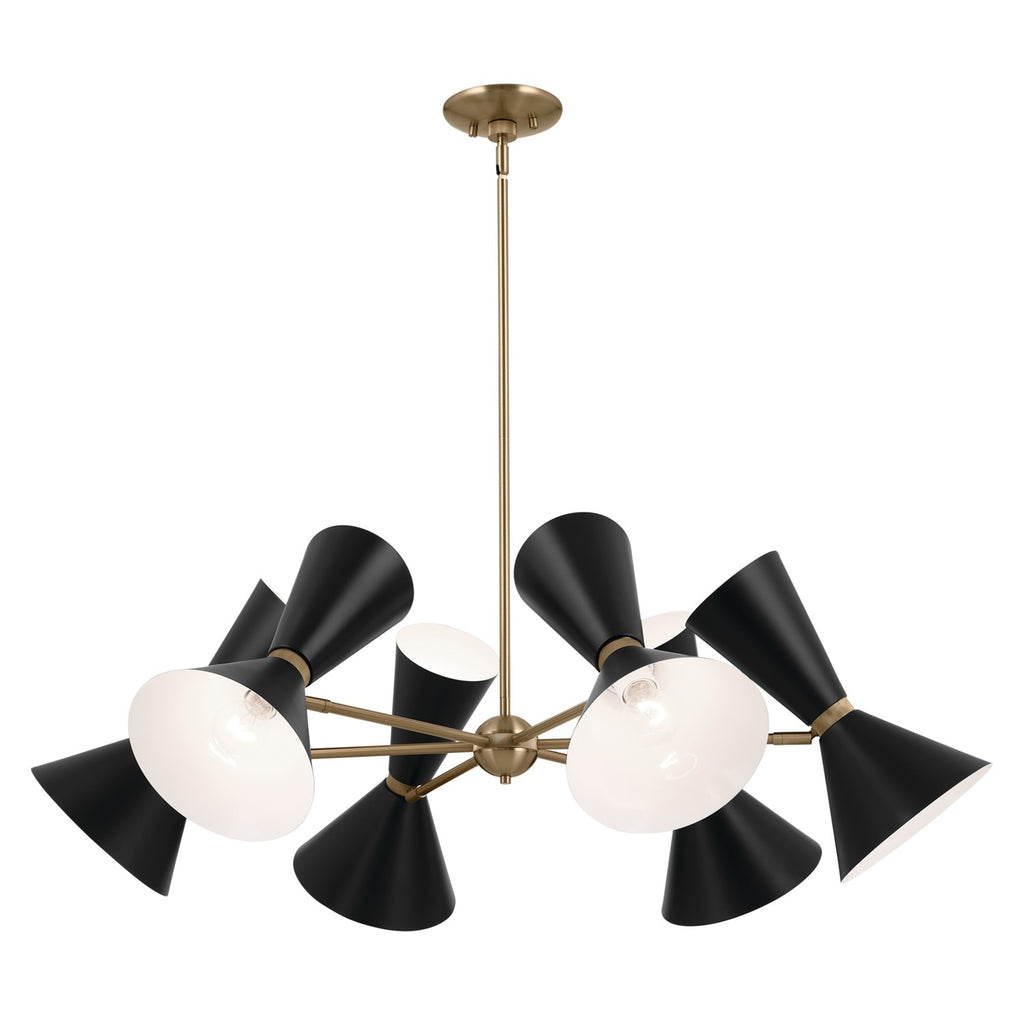 KICHLER 52566CPZBK Phix 38.75 Inch 12 Light Chandelier In Champagne Bronze With Black