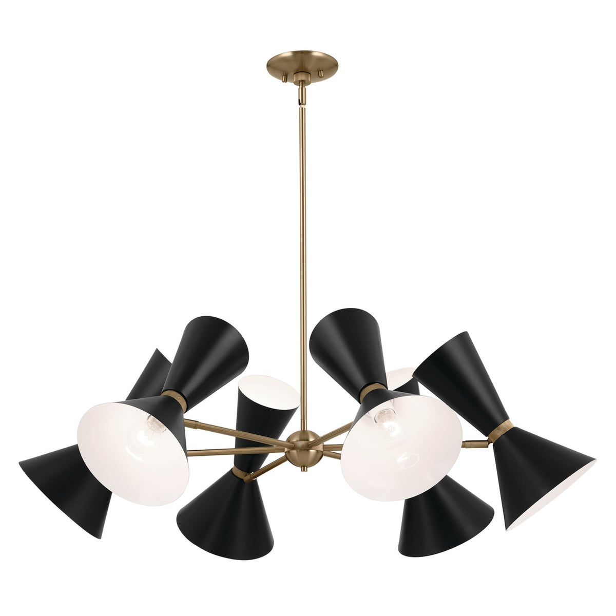 KICHLER 52566CPZBK Phix 38.75 Inch 12 Light Chandelier In Champagne Bronze With Black