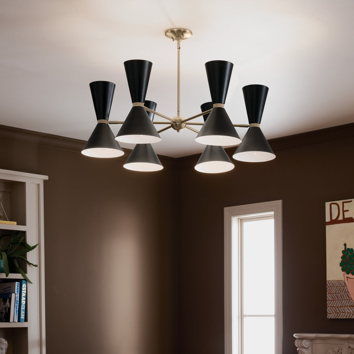 KICHLER 52566CPZBK Phix 38.75 Inch 12 Light Chandelier In Champagne Bronze With Black