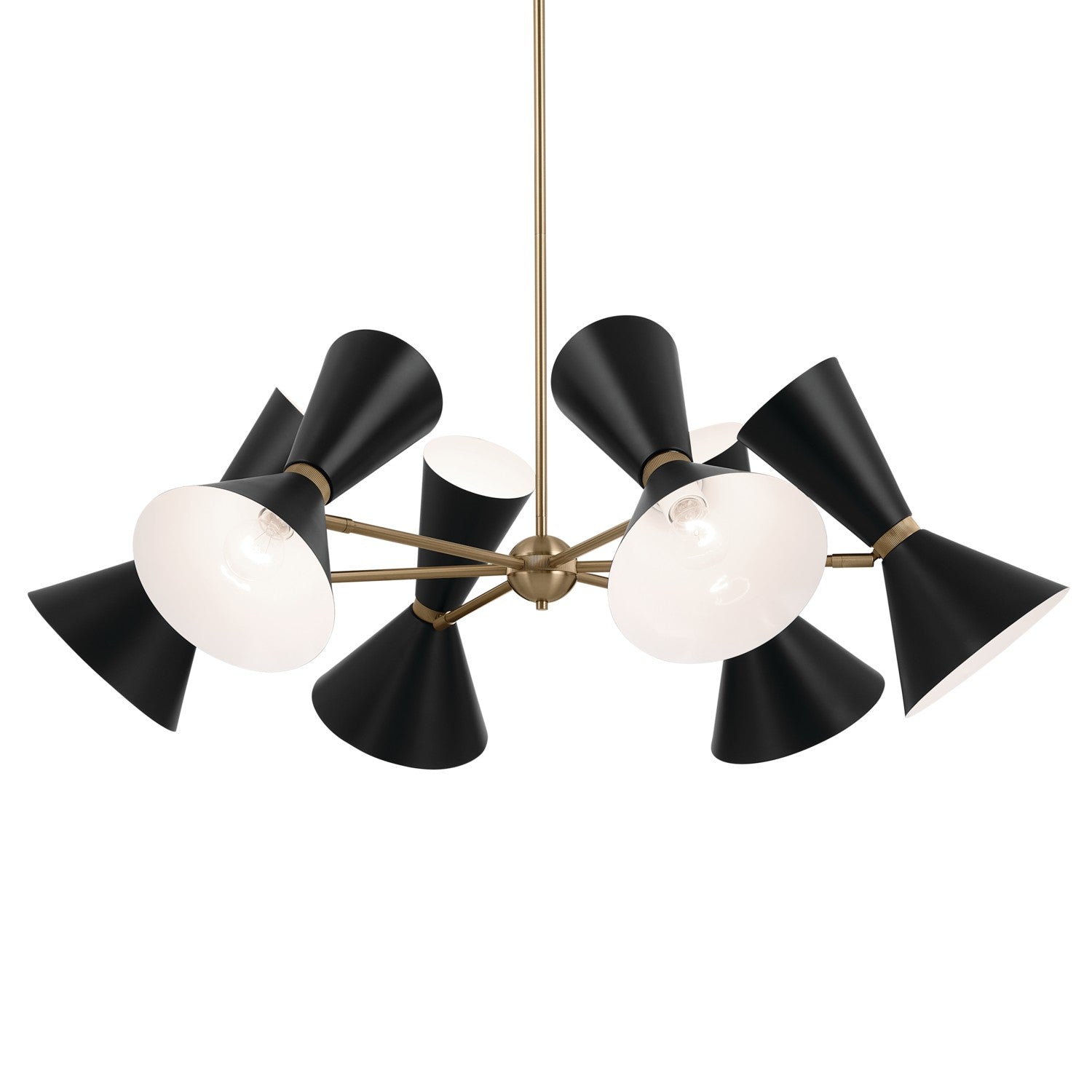 KICHLER 52566CPZBK Phix 38.75 Inch 12 Light Chandelier In Champagne Bronze With Black