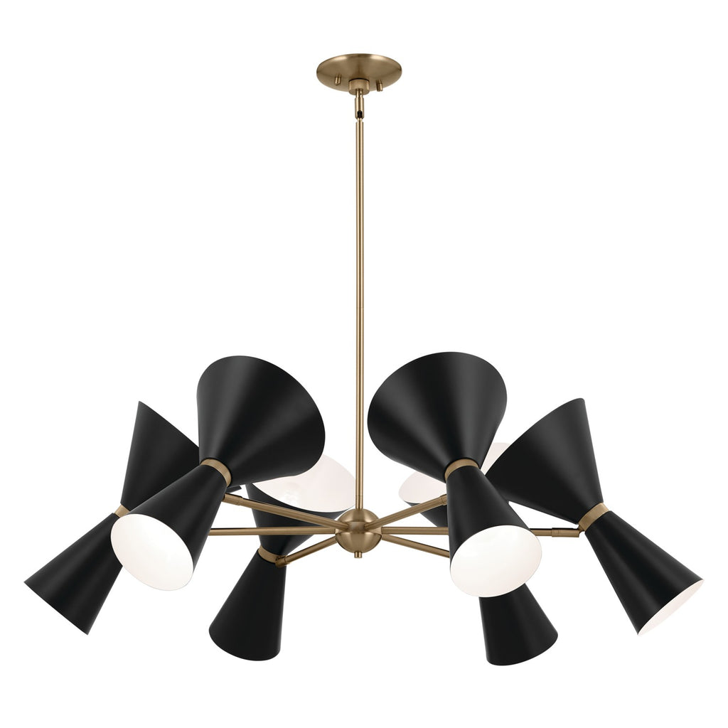 KICHLER 52566CPZBK Phix 38.75 Inch 12 Light Chandelier In Champagne Bronze With Black