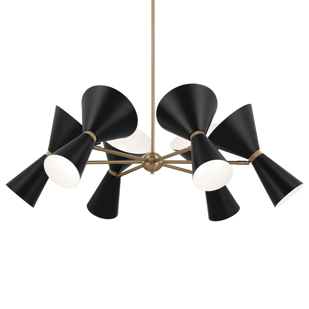 KICHLER 52566CPZBK Phix 38.75 Inch 12 Light Chandelier In Champagne Bronze With Black