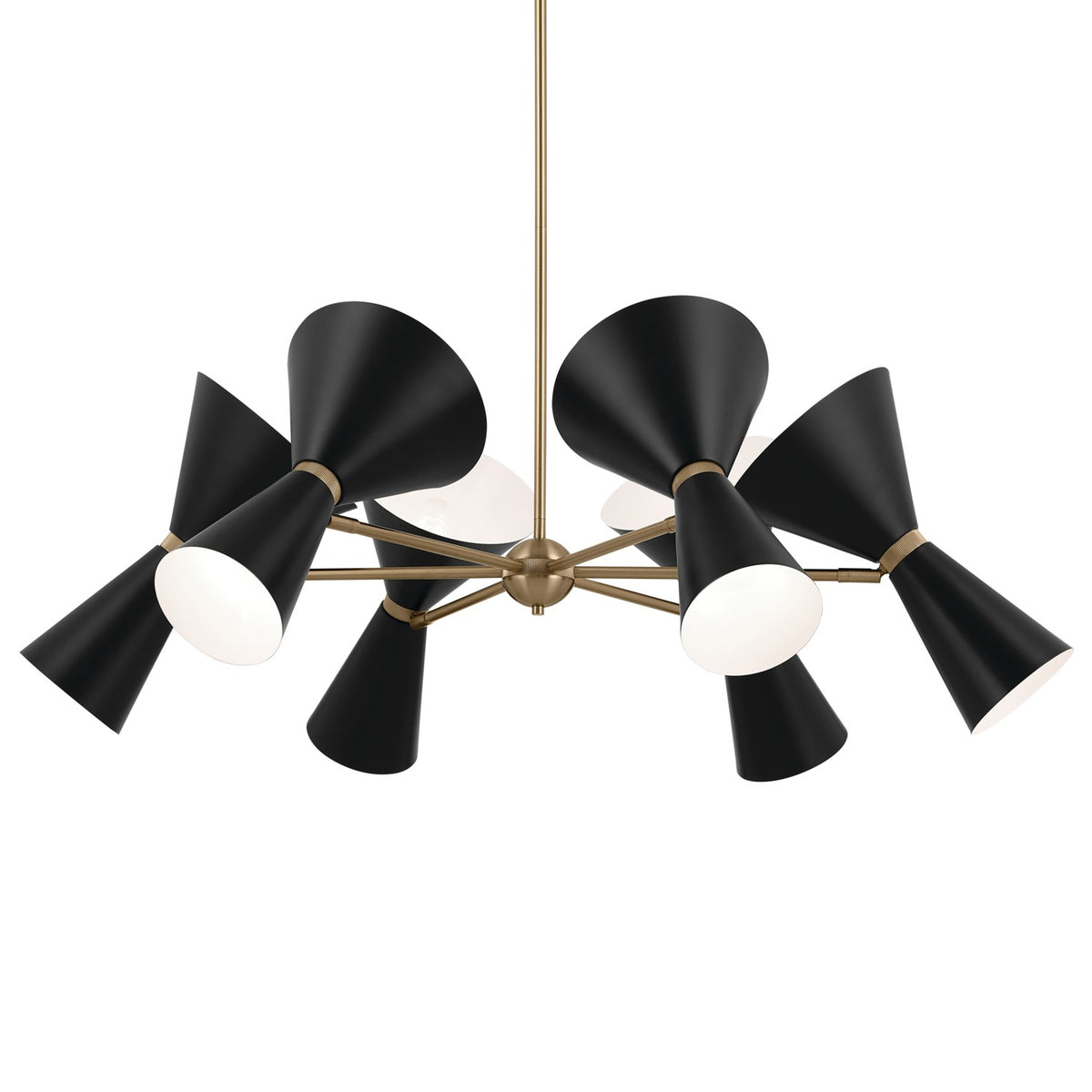 KICHLER 52566CPZBK Phix 38.75 Inch 12 Light Chandelier In Champagne Bronze With Black
