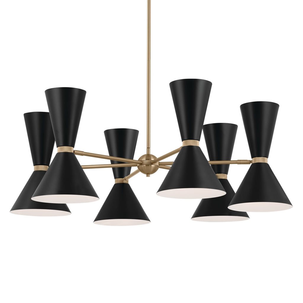 KICHLER 52566CPZBK Phix 38.75 Inch 12 Light Chandelier In Champagne Bronze With Black