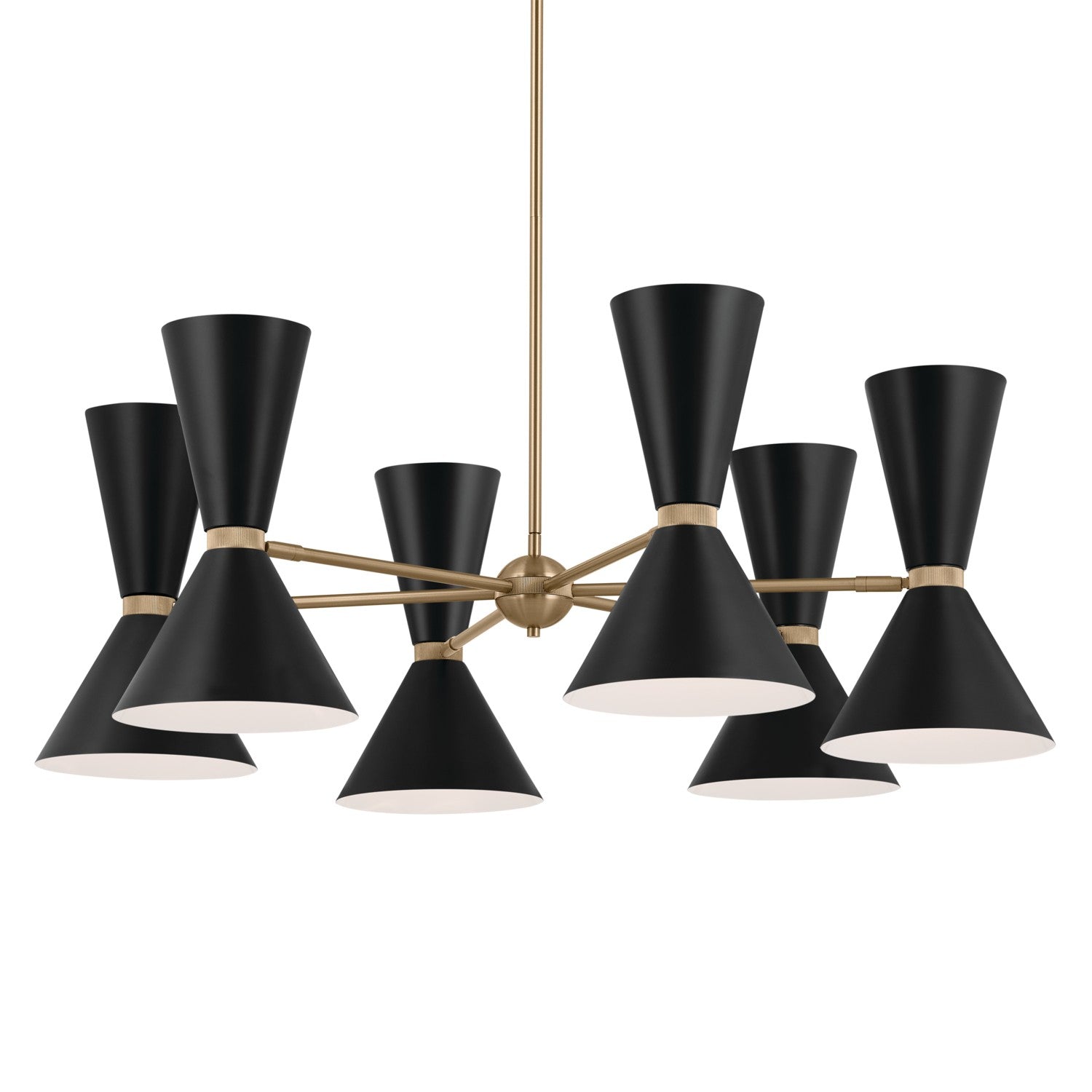 KICHLER 52566CPZBK Phix 38.75 Inch 12 Light Chandelier In Champagne Bronze With Black