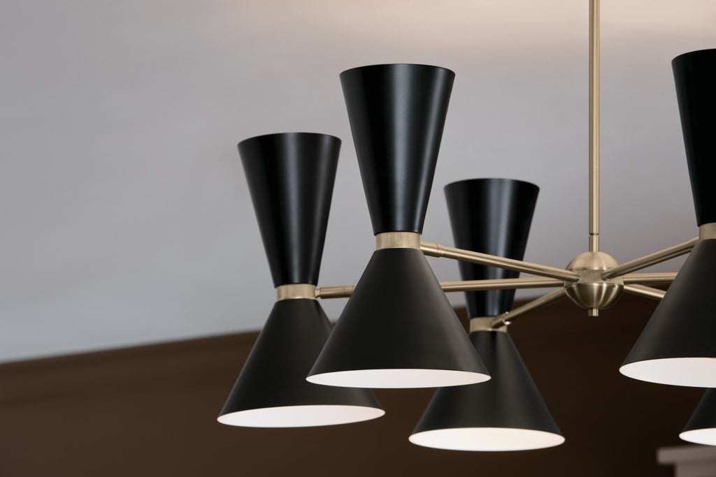 KICHLER 52566CPZBK Phix 38.75 Inch 12 Light Chandelier In Champagne Bronze With Black