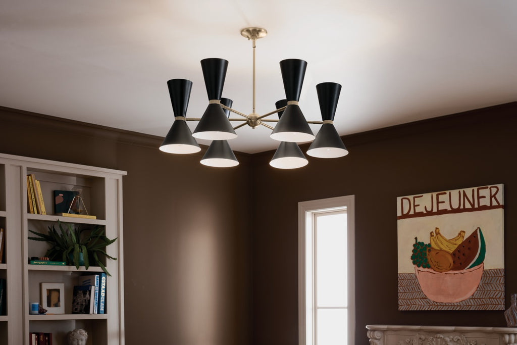 KICHLER 52566CPZBK Phix 38.75 Inch 12 Light Chandelier In Champagne Bronze With Black