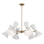 KICHLER 52566CPZWH Phix 38.75 Inch 12 Light Chandelier In Champagne Bronze With White