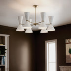 KICHLER 52566CPZWH Phix 38.75 Inch 12 Light Chandelier In Champagne Bronze With White