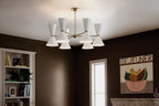 KICHLER 52566CPZWH Phix 38.75 Inch 12 Light Chandelier In Champagne Bronze With White
