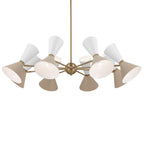 KICHLER 52567CPZGRG Phix 48.75 Inch 16 Light Chandelier In Champagne Bronze With Greige And White