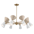KICHLER 52567CPZGRG Phix 48.75 Inch 16 Light Chandelier In Champagne Bronze With Greige And White