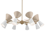 KICHLER 52567CPZGRG Phix 48.75 Inch 16 Light Chandelier In Champagne Bronze With Greige And White