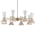 KICHLER 52567CPZGRG Phix 48.75 Inch 16 Light Chandelier In Champagne Bronze With Greige And White