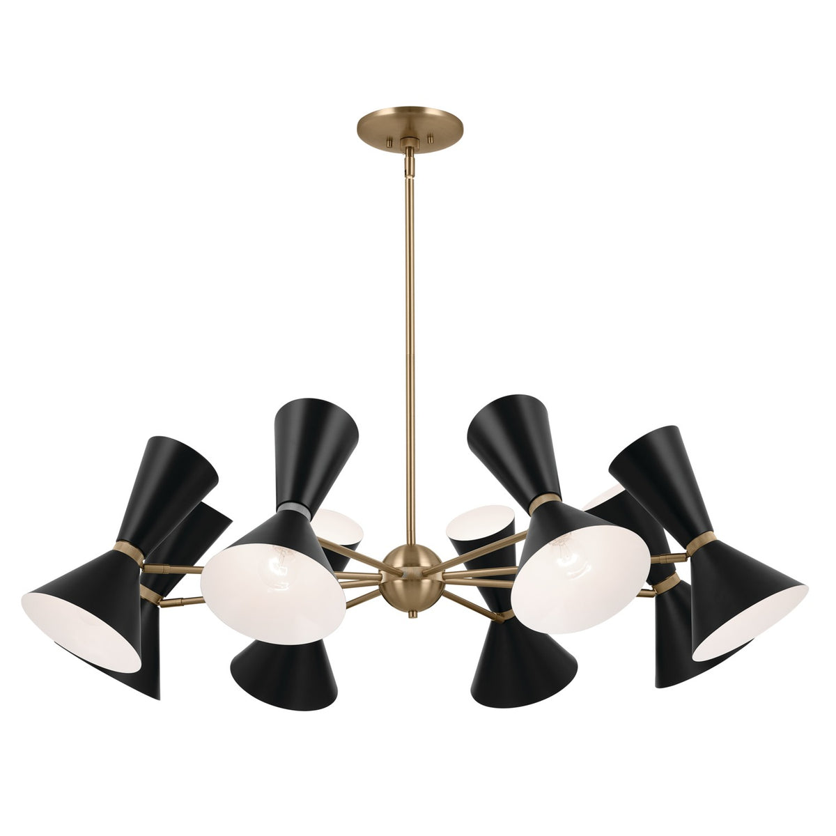 KICHLER 52567CPZBK Phix 48.75 Inch 16 Light Chandelier In Champagne Bronze With Black