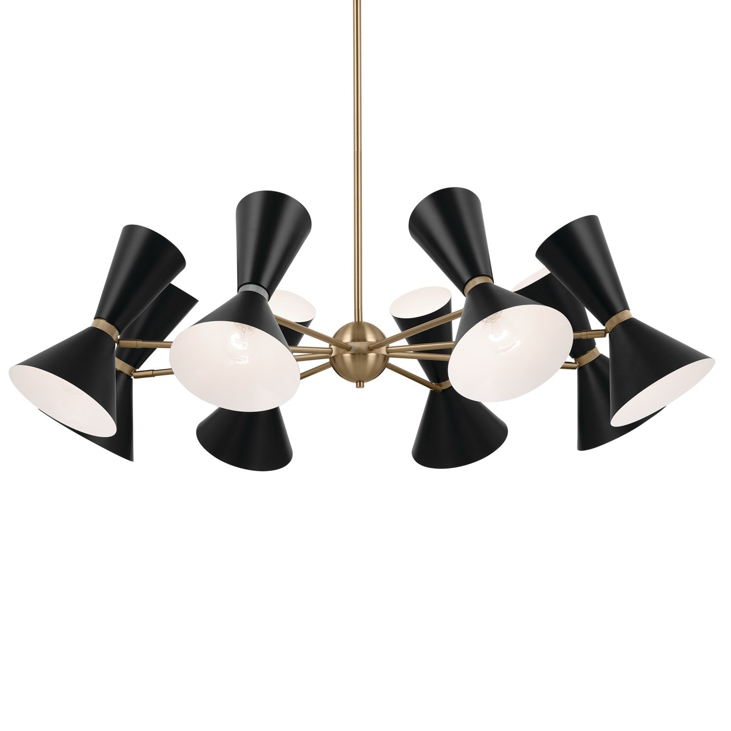 KICHLER 52567CPZBK Phix 48.75 Inch 16 Light Chandelier In Champagne Bronze With Black