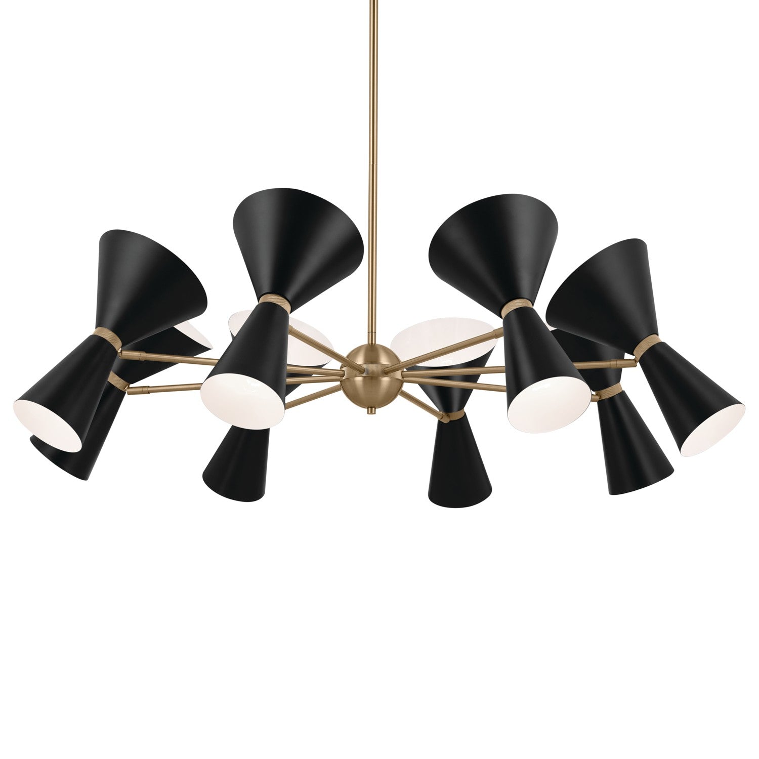 KICHLER 52567CPZBK Phix 48.75 Inch 16 Light Chandelier In Champagne Bronze With Black